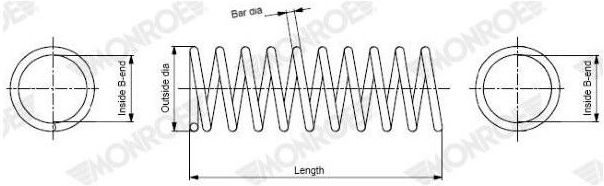 Monroe - Sp2412 - Chassisveer - Lengte 307 mm - Buitendiameter 121 mm