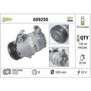 Compressor, Airconditioning Bmw, Opel Valeo 699250