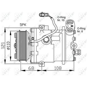 Compressor, Airconditioning Opel Nrf 32197