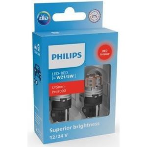 Philips - Ultinon PRO7000 - LED-lampen - Rood - 7443R - 12/24V