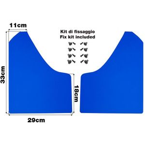 Simoni Racing Universele spatlappen set - Zwart - incbevestigingsschroeven - Blauw ABS