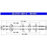 Mazda - Ate 24.3727-1821.2 - Handremkabel - Lengte 1635 mm