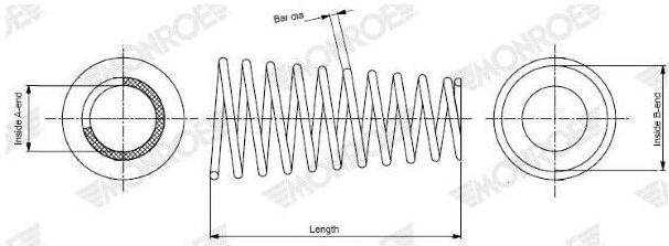 Mazda - Chassisveer - Monroe SP1372 - 152 mm - Buitendiameter 152 mm - Draaddiameter 11,8 mm