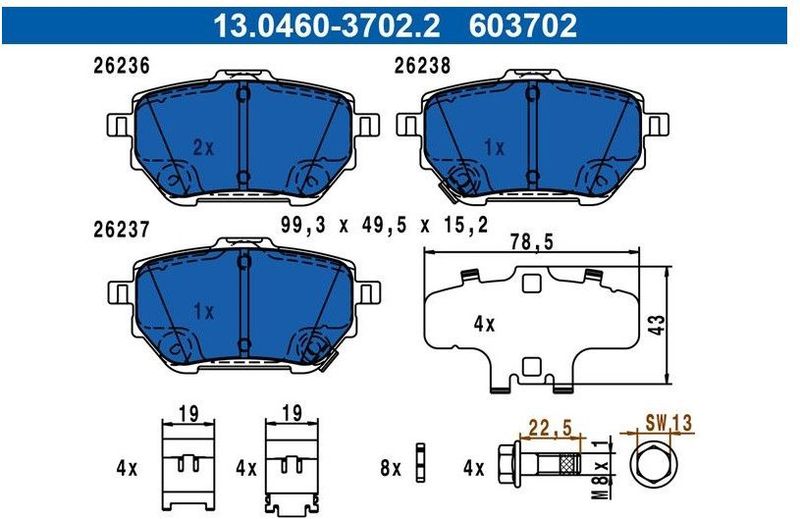 Toyota - Remblokkenset - Schijfrem - Met Slijtageindicator - Inclusief Toebehoren