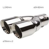 Simoni Racing - Uitlaat Sierstuk Dubbel Rond - RVS - 2x76xL240mm