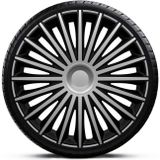 Gorecki - Dakota - Wieldoppen - Zilver/Zwart - ABS Kunststof - Set van 4