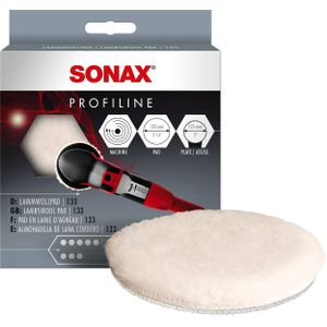 SONAX - Lamsvelschijf - Klein - Dichte Lamsvacht - Diameter 130mm - Met Klittenband