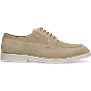 Beige suède veterschoenen