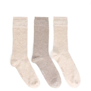 Beige 3-pack sokken