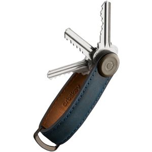Blauwe leren Orbitkey sleutelhanger