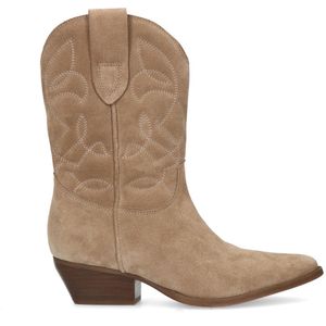 Beige suède cowboy laarzen