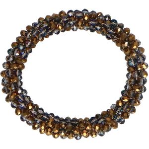 Zwarte glaskralen armband