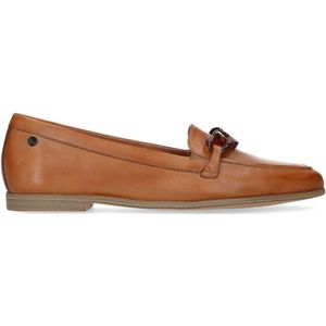 Cognac leren loafers met chain