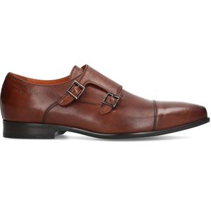 Cognac leren gespschoenen