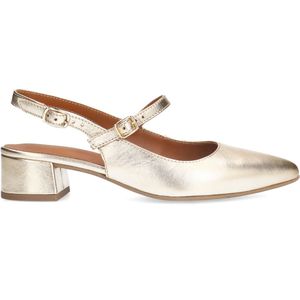 Manfield - Slingback Pumps - Geel - Goud - Leer