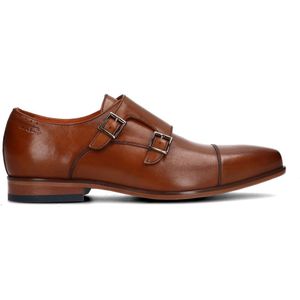 Cognac leren gespschoenen