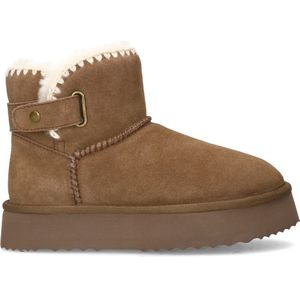 Taupe suède snowboots met imitatie bond