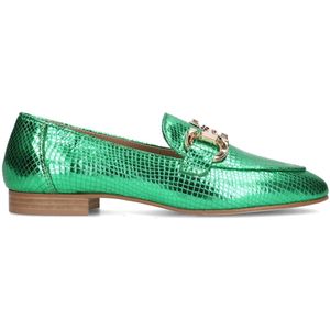 Groene metallic leren loafers