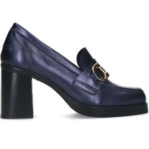 Blauwe leren pumps