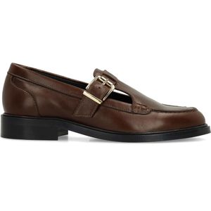 Donkerbruine leren loafers