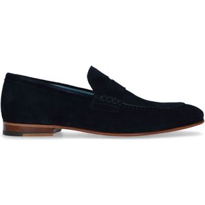 Blauwe suède loafers