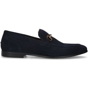 Blauwe suède loafers