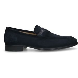 Blauwe suède loafers