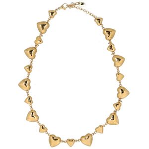 Manfield - Ketting - Goudkleurig - Hartjes - 45 cm