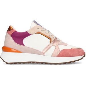 Roze leren metallic sneakers