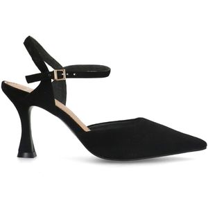 Zwarte suède slingback hakken