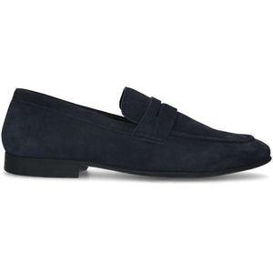 Blauwe suède loafers