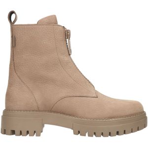 Taupe nubuck boots met rits