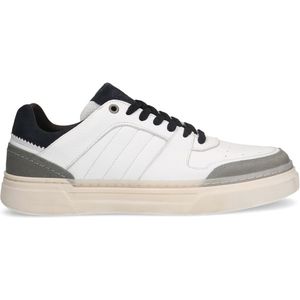 Witte leren sneakers met zwarte details