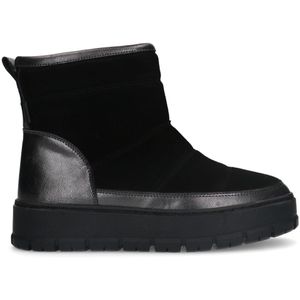 Manfield Leren Snowboots Zwart