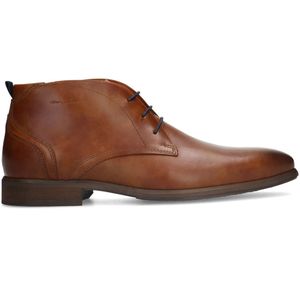 Cognac leren veterschoenen