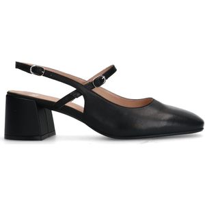 Zwarte leren slingbacks