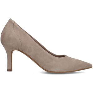 Taupe suède gesloten pumps