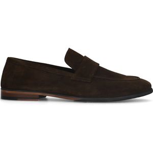 Bruine suède loafers