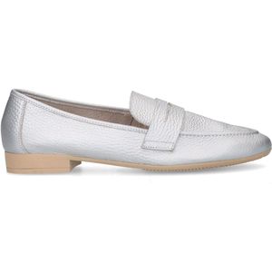 Zilveren leren loafers