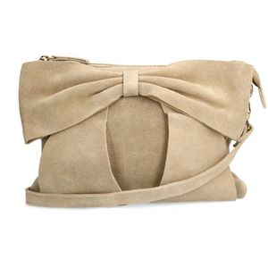 Beige suède schoudertas