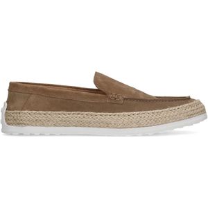 Taupe suède loafer espadrilles