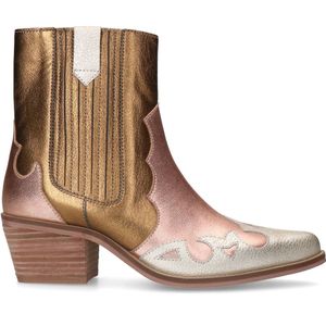 Gouden metallic leren cowboy laarzen