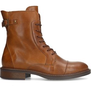 Cognac leren veterboots