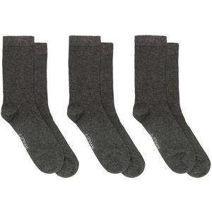 Set van 3 paar antraciet bamboe sokken