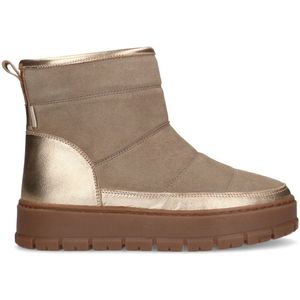 Manfield Leren Snowboots Beige