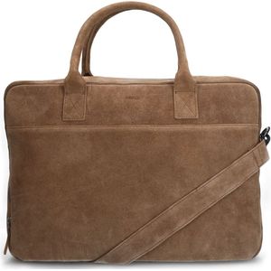 Taupe suède laptoptas