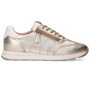 Gouden leren sneakers met rits