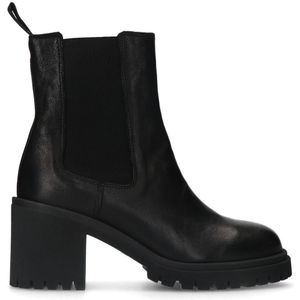 Zwarte leren chelsea boots met hak