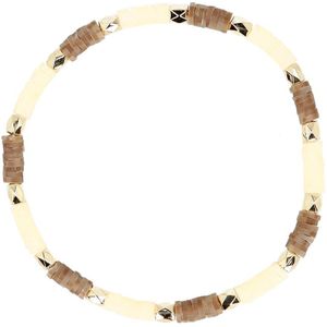Beige&taupe kleurige kralenarmband