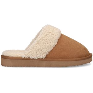 Manfield Suède Pantoffels Cognac